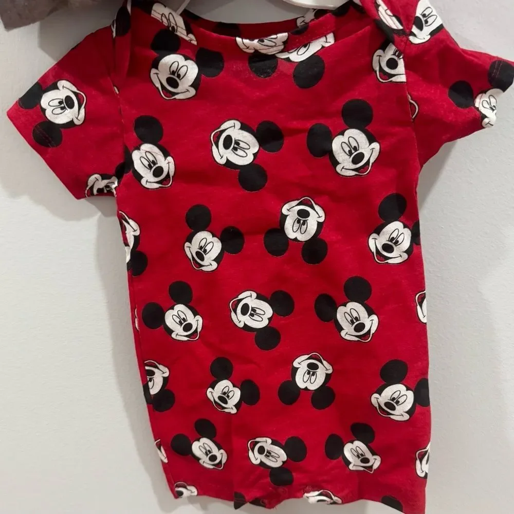 Disney Baby set of 2 Mickey Mouse rompers size 3/6M NWT